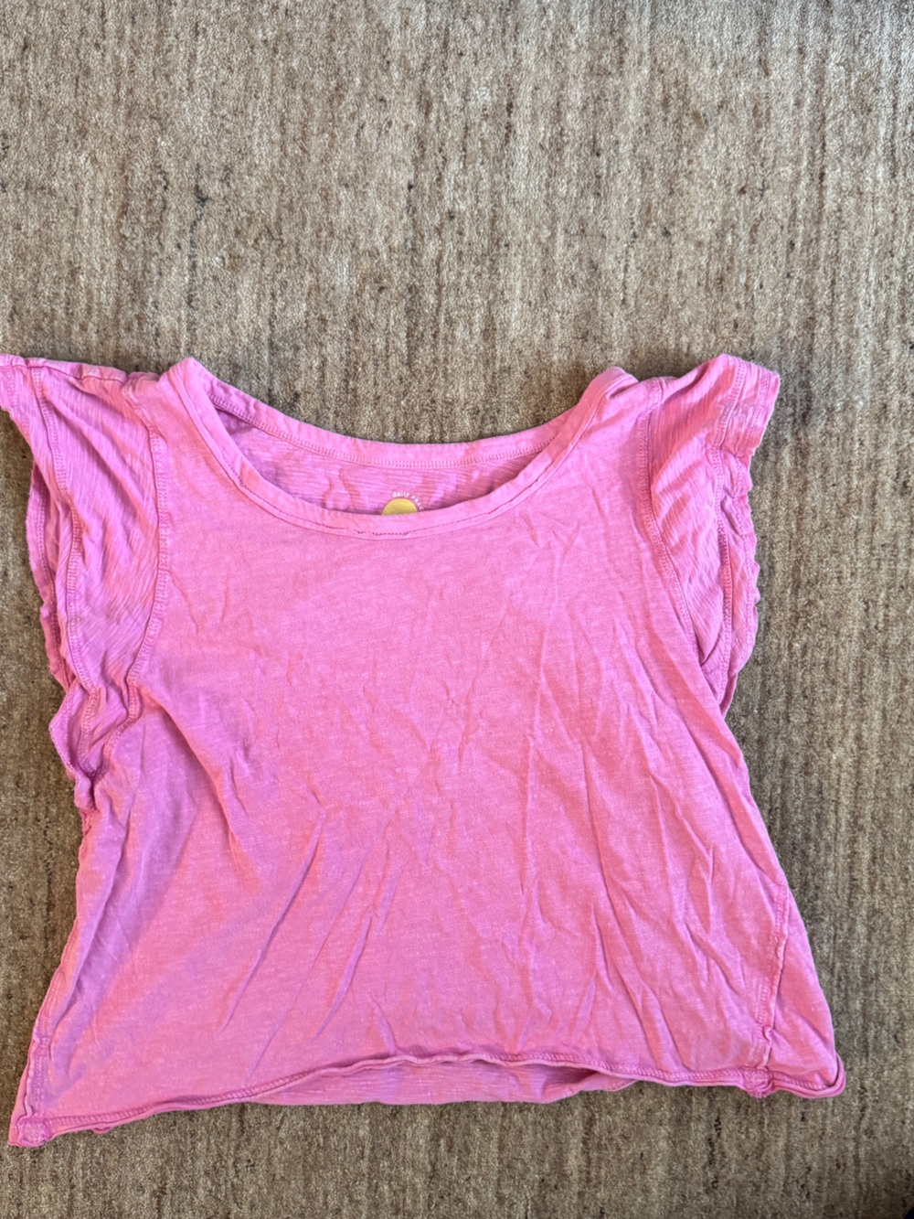 Anthropologie Daily Practice Women's Pink Flutter Sleeve Tee